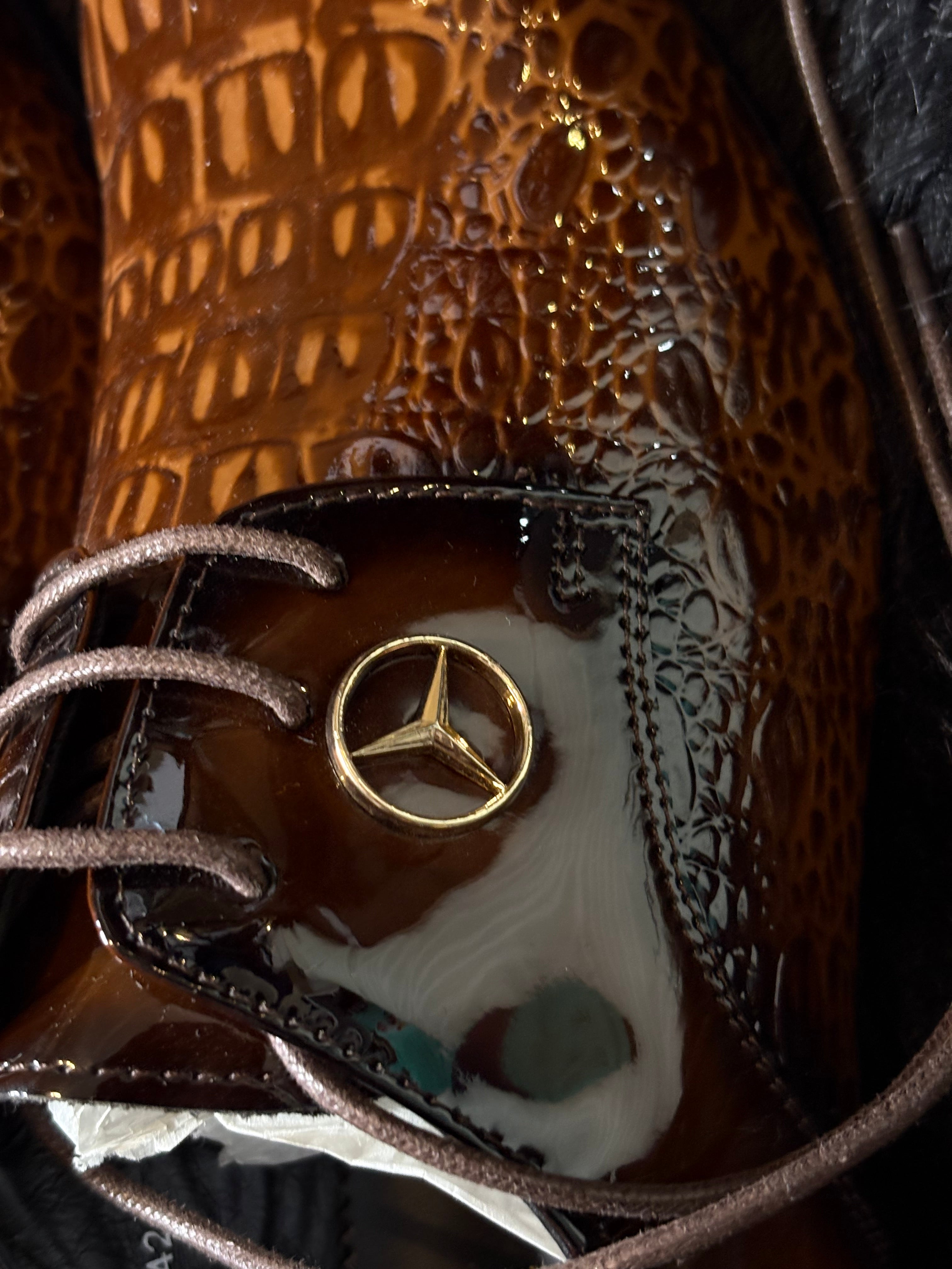 Mercedes-Benz Edition Croc-Embossed Patent Leather Derby