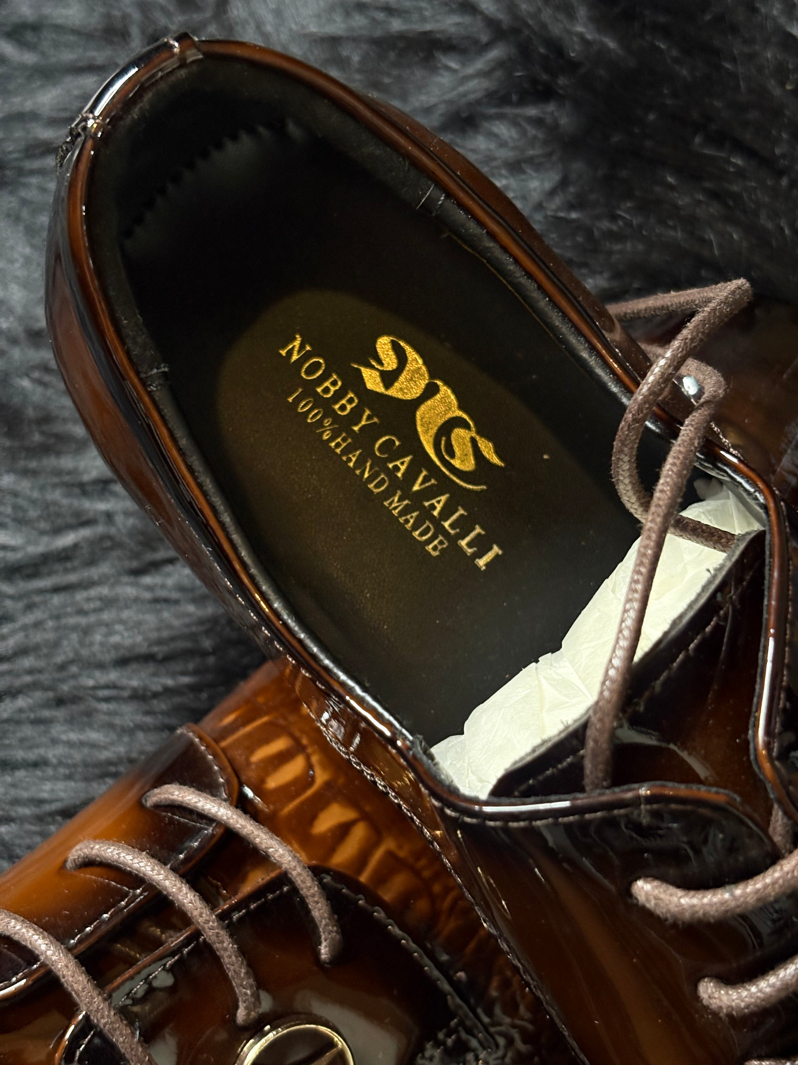 Mercedes-Benz Edition Croc-Embossed Patent Leather Derby