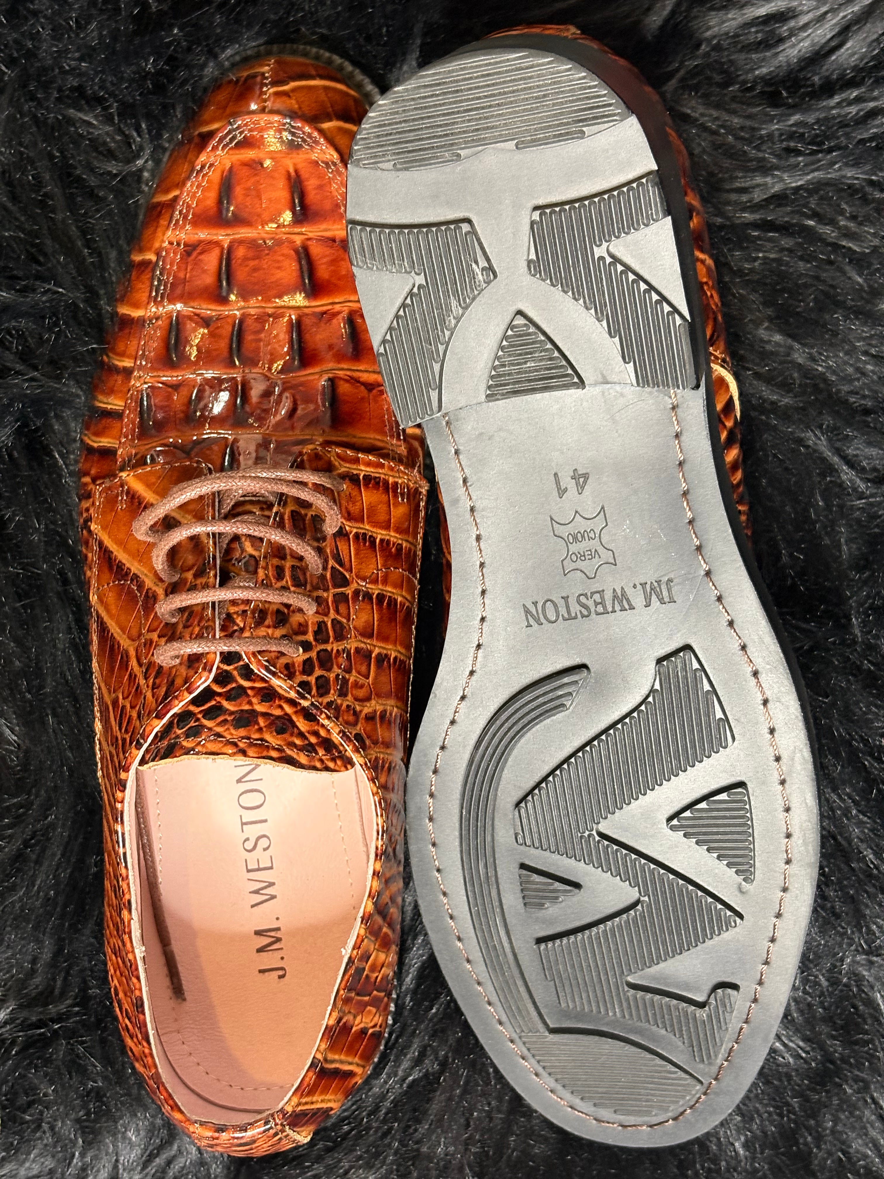 Men’s Embossed Crocodile Leather Derby