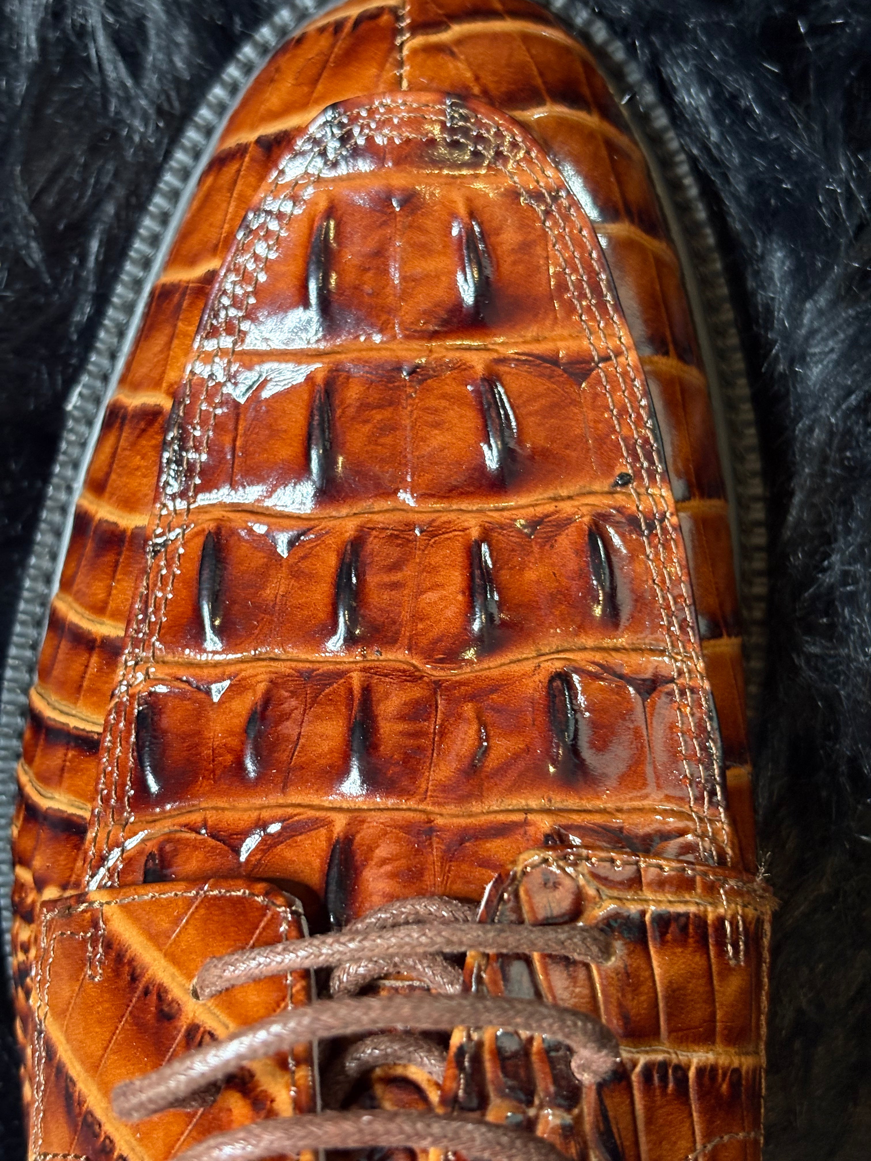 Men’s Embossed Crocodile Leather Derby