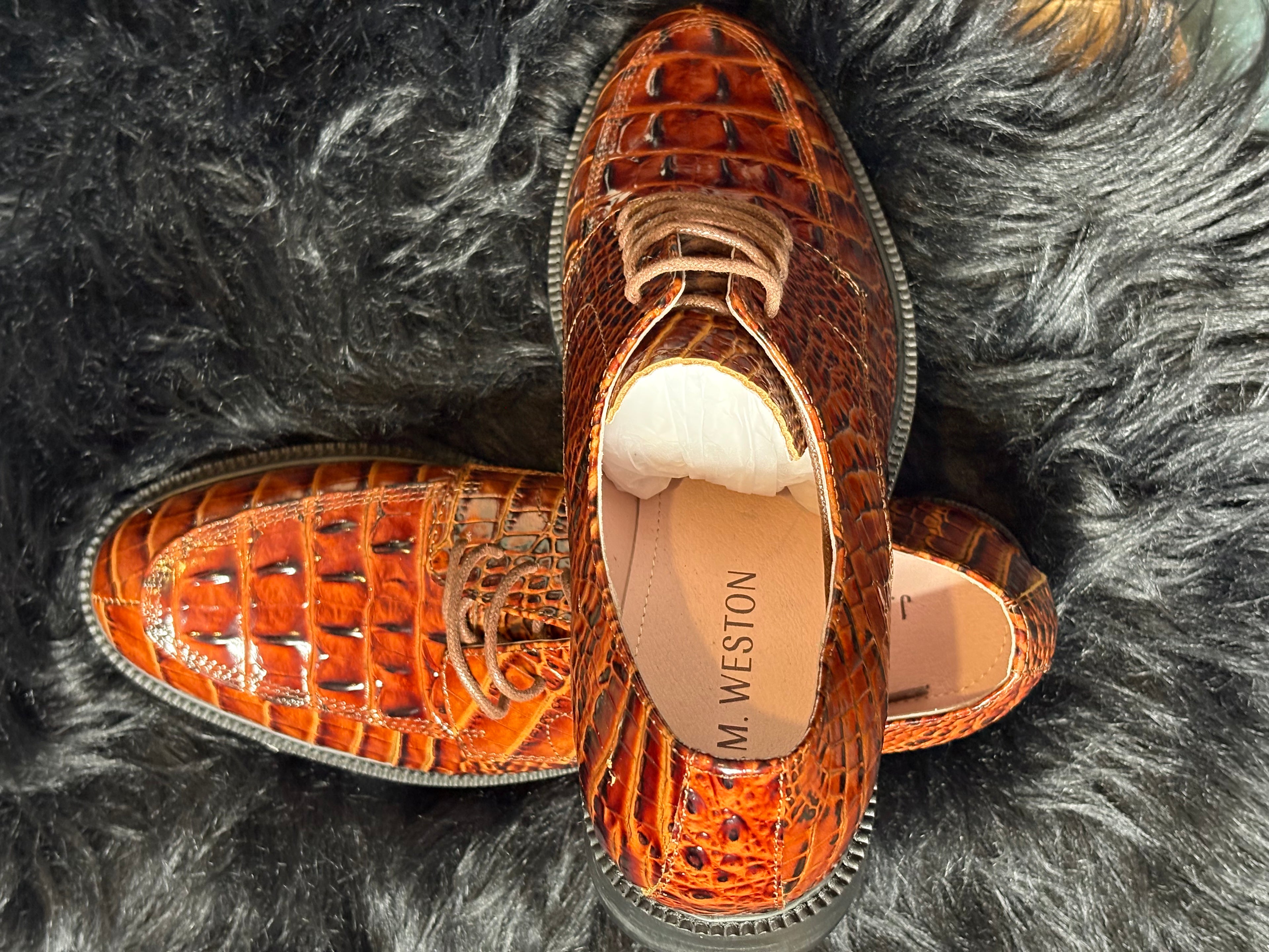 Men’s Embossed Crocodile Leather Derby